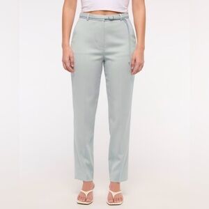 Abercrombie & Fitch Curve Love High Rise Belted Ankle Straight Pant